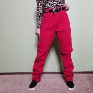 1990s bright red Wrangler denim jeans